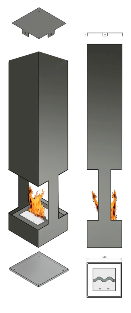 bioethanol-haengekamin-decke-deckenmontage-ethanolkamin-marsili-2side-viereckig-seidenmatt-schwarz-3d-modell-rendering